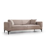 Casa si Gradina - Mobilier - Canapele si coltare - Canapele - Canapea extensibila 3 locuri, Hanah Home, lemn fag si PAL, maro deschis, 230x95x77 cm - Infinity.ro
