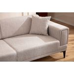 Casa si Gradina - Mobilier - Canapele si coltare - Canapele - Canapea extensibila 3 locuri, Hanah Home, lemn fag si PAL, maro deschis, 230x95x77 cm - Infinity.ro