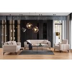 Casa si Gradina - Mobilier - Canapele si coltare - Canapele - Canapea extensibila 3 locuri, Hanah Home, lemn fag si PAL, maro deschis, 230x95x77 cm - Infinity.ro