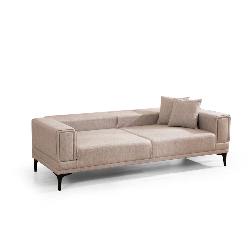 Casa si Gradina - Mobilier - Canapele si coltare - Canapele - Canapea extensibila 3 locuri, Hanah Home, lemn fag si PAL, maro deschis, 230x95x77 cm - Infinity.ro