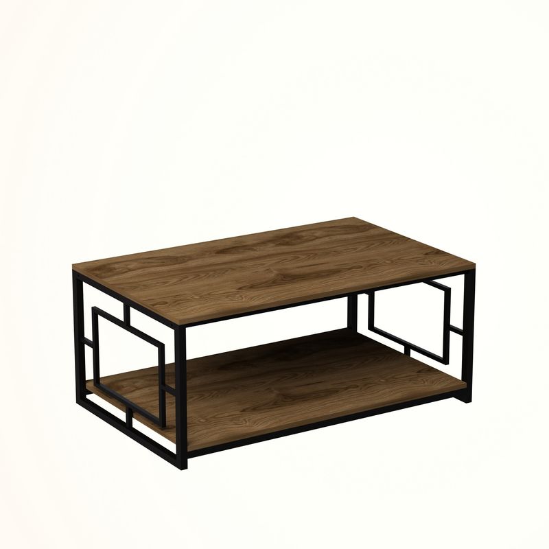 Casa si Gradina - Mobilier - Mese si birouri - Masute de cafea - Masuta de cafea, Hanah Home, pal melaminat, nuc si negru, 120x60x50 cm - Infinity.ro