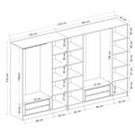 Casa si Gradina - Mobilier - Dulapuri si sifoniere - Sifoniere - Sifonier, Hanah Home, pal melaminat, alb negru, 315x52x210 cm, 506MNR2990 - Infinity.ro