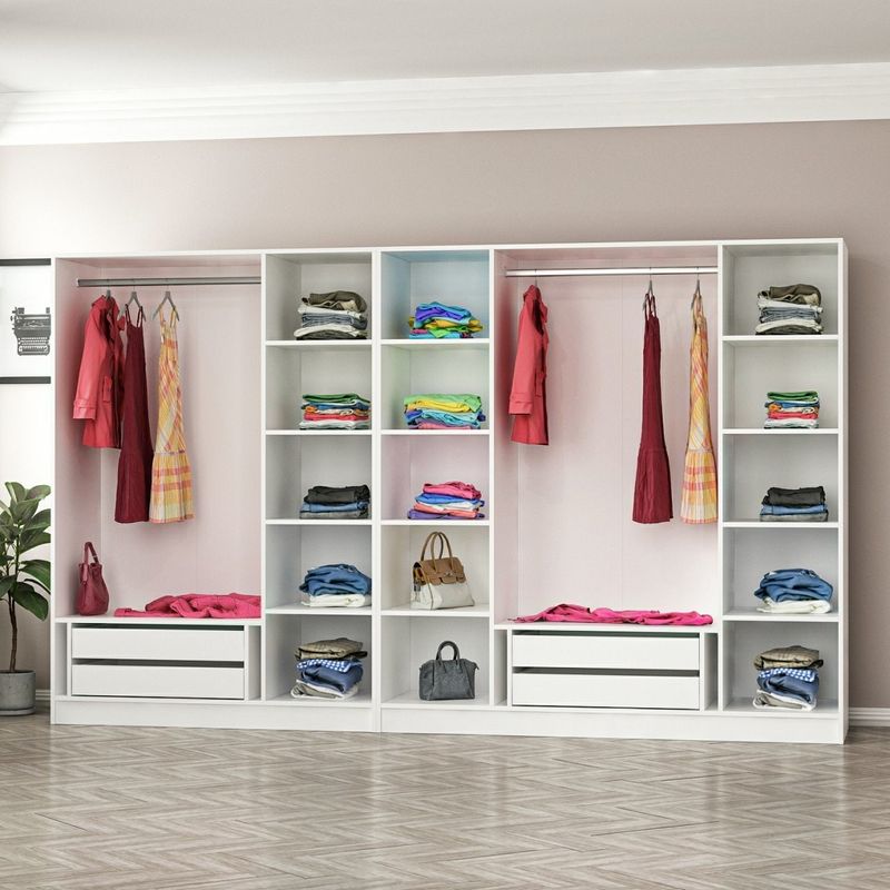 Casa si Gradina - Mobilier - Dulapuri si sifoniere - Sifoniere - Sifonier, Hanah Home, pal melaminat, alb negru, 315x52x210 cm, 506MNR2990 - Infinity.ro