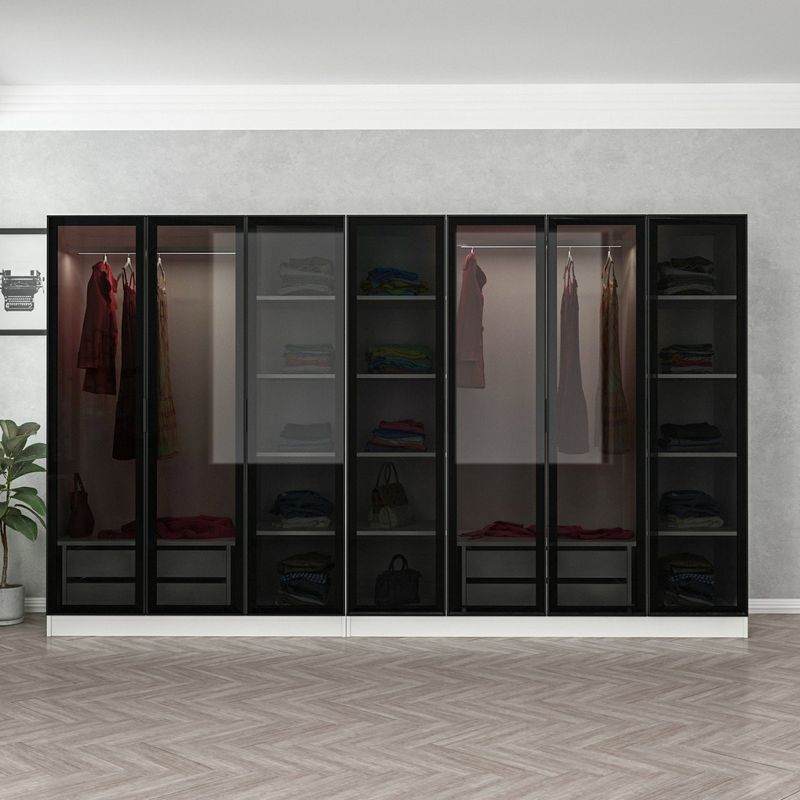 Casa si Gradina - Mobilier - Dulapuri si sifoniere - Sifoniere - Sifonier, Hanah Home, pal melaminat, alb negru, 315x52x210 cm, 506MNR2990 - Infinity.ro