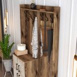 Casa si Gradina - Mobilier - Organizare si depozitare - Cuiere - Cuier, Hanah Home, panou din particule melaminat, nuc si alb, 120x35x200 cm - Infinity.ro