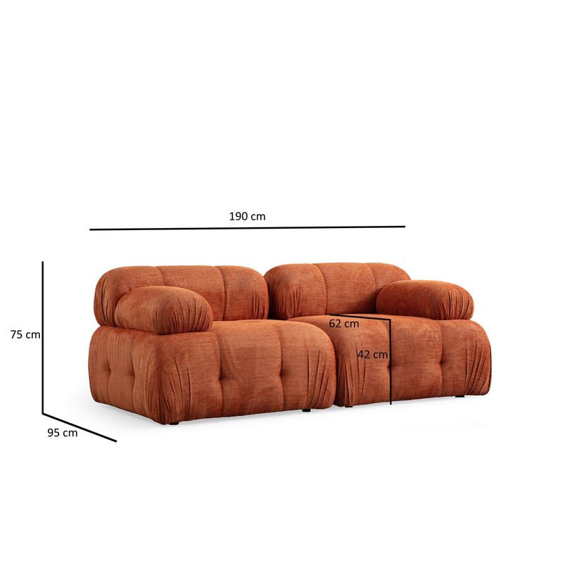 Casa si Gradina - Mobilier - Canapele si coltare - Coltare - Coltar, Atelier Del Sofa, lemn de fag si pal, portocaliu, 190x160x95 cm - Infinity.ro