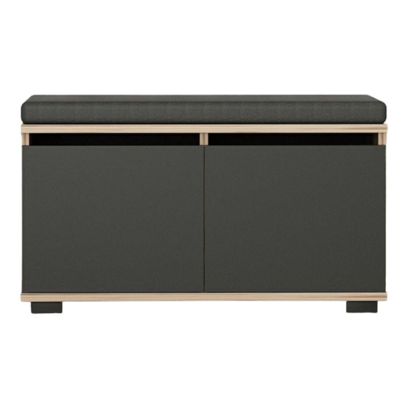 Casa si Gradina - Mobilier - Dulapuri si sifoniere - Dulapuri pantofi - Dulap pantofi, Hanah Home, pal melaminat, nuc si negru, 80x35x42 cm - Infinity.ro