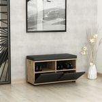 Casa si Gradina - Mobilier - Dulapuri si sifoniere - Dulapuri pantofi - Dulap pantofi, Hanah Home, pal melaminat, nuc si negru, 80x35x42 cm - Infinity.ro