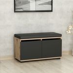 Casa si Gradina - Mobilier - Dulapuri si sifoniere - Dulapuri pantofi - Dulap pantofi, Hanah Home, pal melaminat, nuc si negru, 80x35x42 cm - Infinity.ro