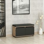 Casa si Gradina - Mobilier - Dulapuri si sifoniere - Dulapuri pantofi - Dulap pantofi, Hanah Home, pal melaminat, nuc si negru, 80x35x42 cm - Infinity.ro