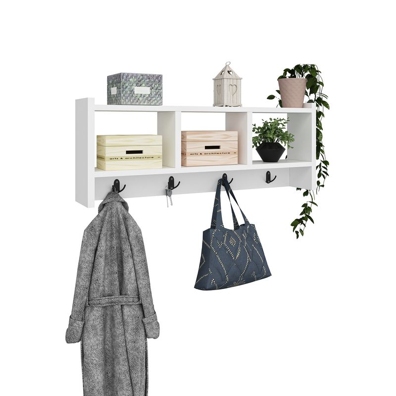 Casa si Gradina - Mobilier - Organizare si depozitare - Cuiere - Cuier, Hanah Home, pal melaminat, alb, 75.6x35x22 cm - Infinity.ro