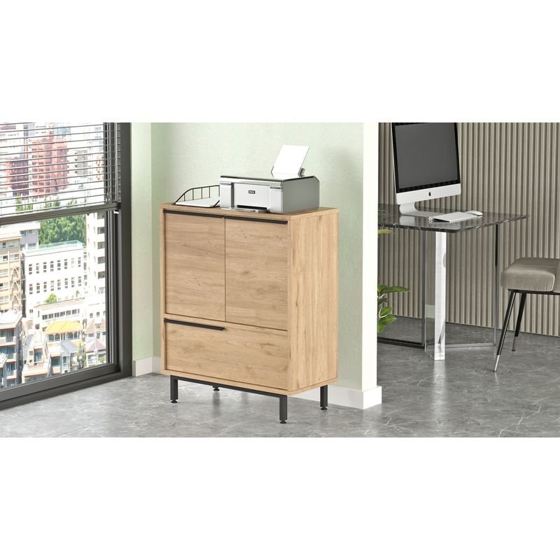 Casa si Gradina - Mobilier - Dulapuri si sifoniere - Dulapuri - Dulap multifunctional, Hanah Home, pal melaminat, nuc, 74.8x35.5x90.4 cm - Infinity.ro