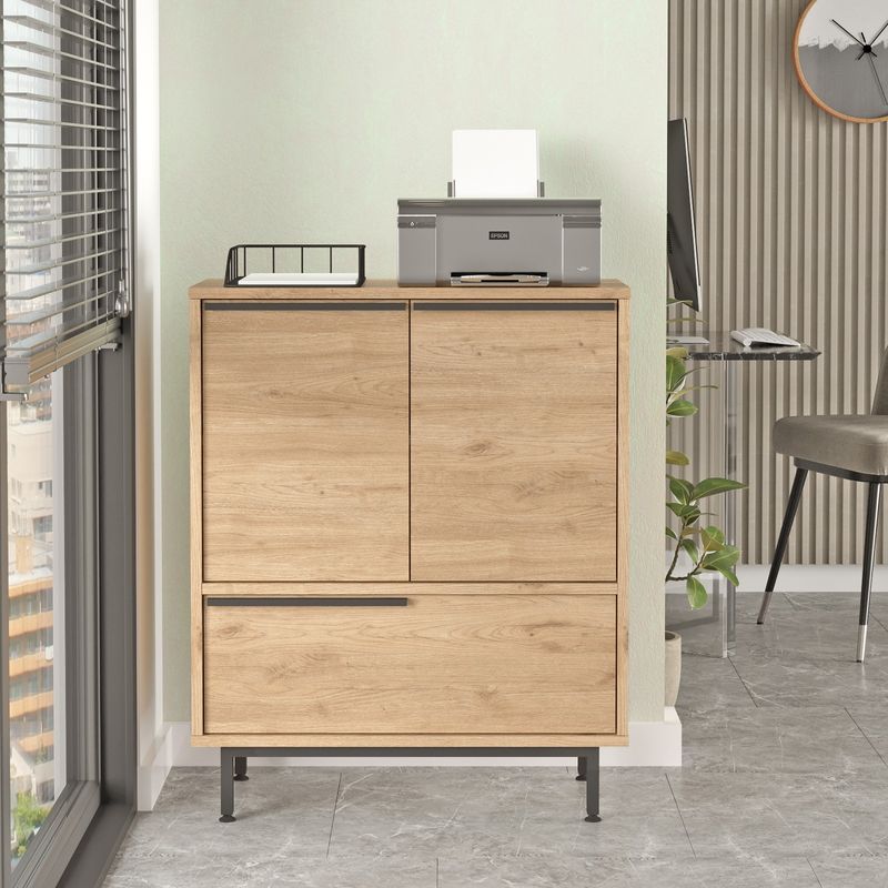 Casa si Gradina - Mobilier - Dulapuri si sifoniere - Dulapuri - Dulap multifunctional, Hanah Home, pal melaminat, nuc, 74.8x35.5x90.4 cm - Infinity.ro