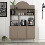 Casa si Gradina - Mobilier - Comode si corpuri - Corpuri bucatarie - Dulap bar de cafea, Hanah Home, pal melaminat, atlas si auriu, 120x35x202 cm - Infinity.ro