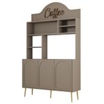 Casa si Gradina - Mobilier - Comode si corpuri - Corpuri bucatarie - Dulap bar de cafea, Hanah Home, pal melaminat, atlas si auriu, 120x35x202 cm - Infinity.ro