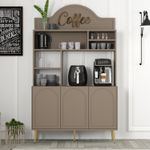 Casa si Gradina - Mobilier - Comode si corpuri - Corpuri bucatarie - Dulap bar de cafea, Hanah Home, pal melaminat, atlas si auriu, 120x35x202 cm - Infinity.ro