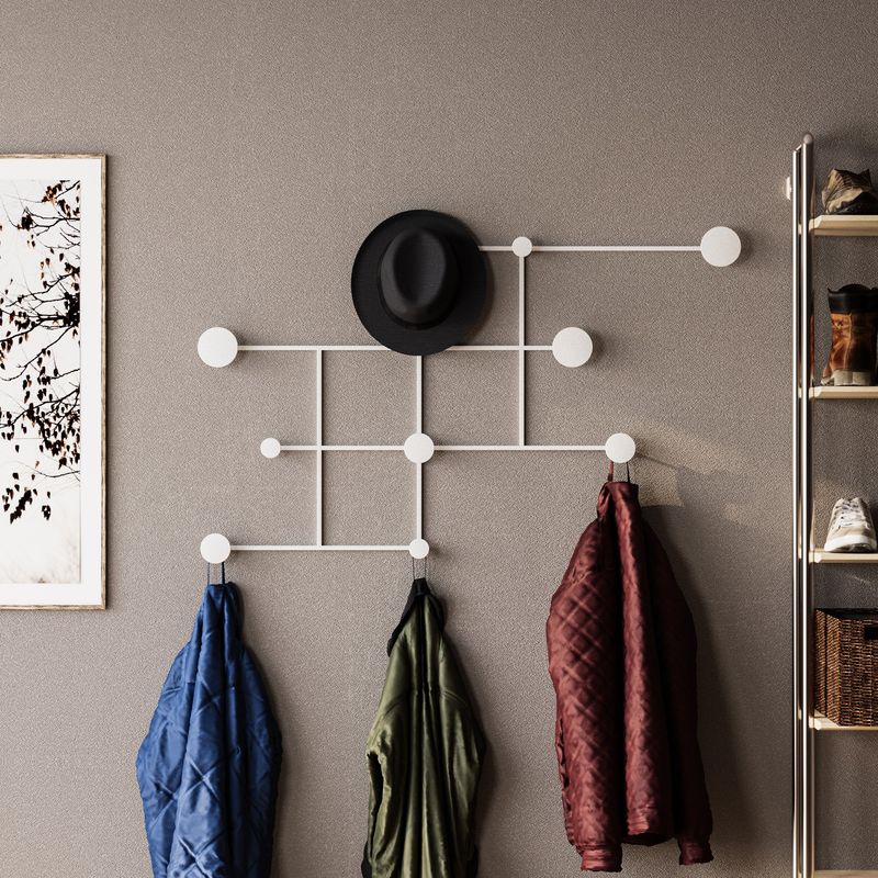 Casa si Gradina - Mobilier - Organizare si depozitare - Cuiere - Cuiere de perete, Wallxpert, metal, alb, 112x64x10 cm - Infinity.ro
