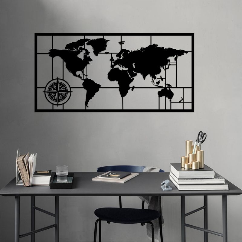 Casa si Gradina - Decoratiuni - Decoratiuni perete - Decoratiune de perete, Wallxpert, metal, negru, 121x60 cm - Infinity.ro