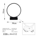 Casa si Gradina - Corpuri si surse de iluminat - Veioze si lampi - Veioze - Veioza, Opviq, metal, negru, 30x35x9 cm, led 12w - Infinity.ro