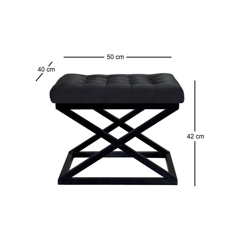 Casa si Gradina - Mobilier - Scaune si fotolii - Tabureti - Puf, Atelier Del Sofa, metal, poliester, negru, 42x50x40 cm - Infinity.ro
