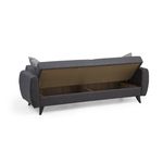 Casa si Gradina - Mobilier - Canapele si coltare - Canapele - Canapea extensibila 3 locuri, Atelier Del Sofa, cadru metal si lemn, stofa poliester texturat, gri inchis, 214x86x77 cm - Infinity.ro