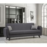 Casa si Gradina - Mobilier - Canapele si coltare - Canapele - Canapea extensibila 3 locuri, Atelier Del Sofa, cadru metal si lemn, stofa poliester texturat, gri inchis, 214x86x77 cm - Infinity.ro
