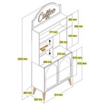 Casa si Gradina - Mobilier - Comode si corpuri - Corpuri bucatarie - Dulap bar de cafea, Hanah Home, pal melaminat, alb si nuc, 81.3x35x201 cm - Infinity.ro