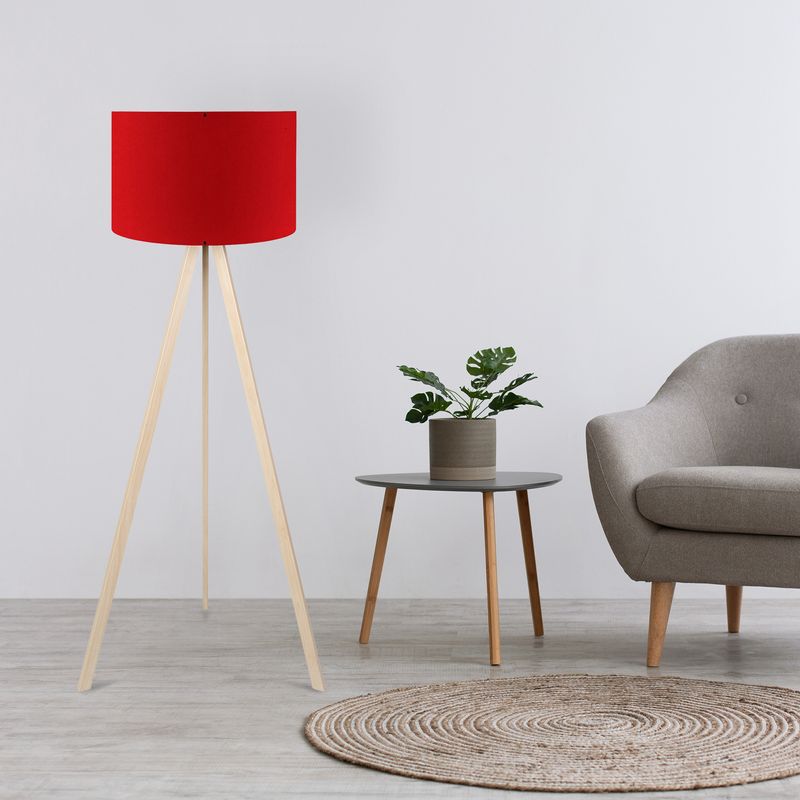 Casa si Gradina - Corpuri si surse de iluminat - Veioze si lampi - Lampadare - Lampadar, Opviq, mdf si pvc, rosu crem, 38x140 cm, 780SGN2463 - Infinity.ro