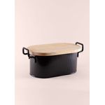 Casa si Gradina - Bucatarie si vesela - Organizare si depozitare bucatarie - Cutii alimentare - Cutie de paine, Hermia, otel galvanizat, negru, 39x22x16 cm - Infinity.ro