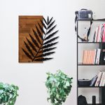 Casa si Gradina - Decoratiuni - Decoratiuni perete - Decoratiune de perete, Wallxpert, metal si lemn, negru si nuc, 50x58 cm - Infinity.ro