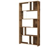 Casa si Gradina - Mobilier - Biblioteci si rafturi - Biblioteci - Biblioteca, Hanah Home, pal melaminat, nuc si alb, 90x180x20 cm - Infinity.ro