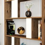 Casa si Gradina - Mobilier - Biblioteci si rafturi - Biblioteci - Biblioteca, Hanah Home, pal melaminat, nuc si alb, 90x180x20 cm - Infinity.ro