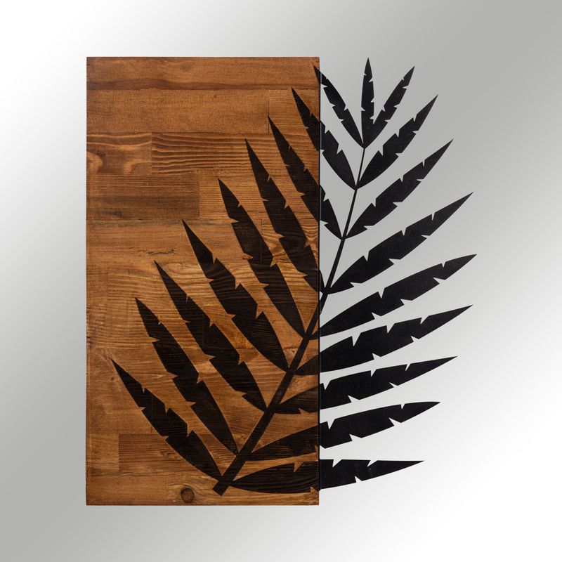 Casa si Gradina - Decoratiuni - Decoratiuni perete - Decoratiune de perete, Wallxpert, metal si lemn, negru si nuc, 50x58 cm - Infinity.ro