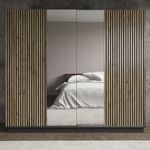 Casa si Gradina - Mobilier - Dulapuri si sifoniere - Dulapuri - Dulap, Hanah Home, pal, lemn/negru/pin atlantic, 240x213x66 cm - Infinity.ro