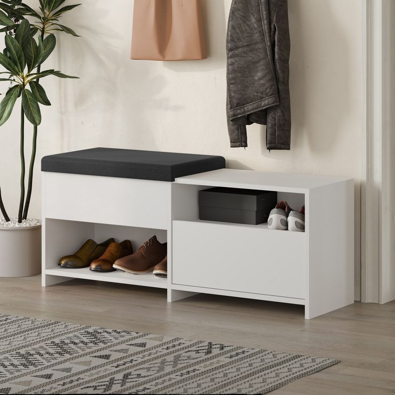 Casa si Gradina - Mobilier - Dulapuri si sifoniere - Dulapuri pantofi - Dulap pantofi, Hanah Home, pal melaminat, alb, 120.3x40.5x51 cm - Infinity.ro