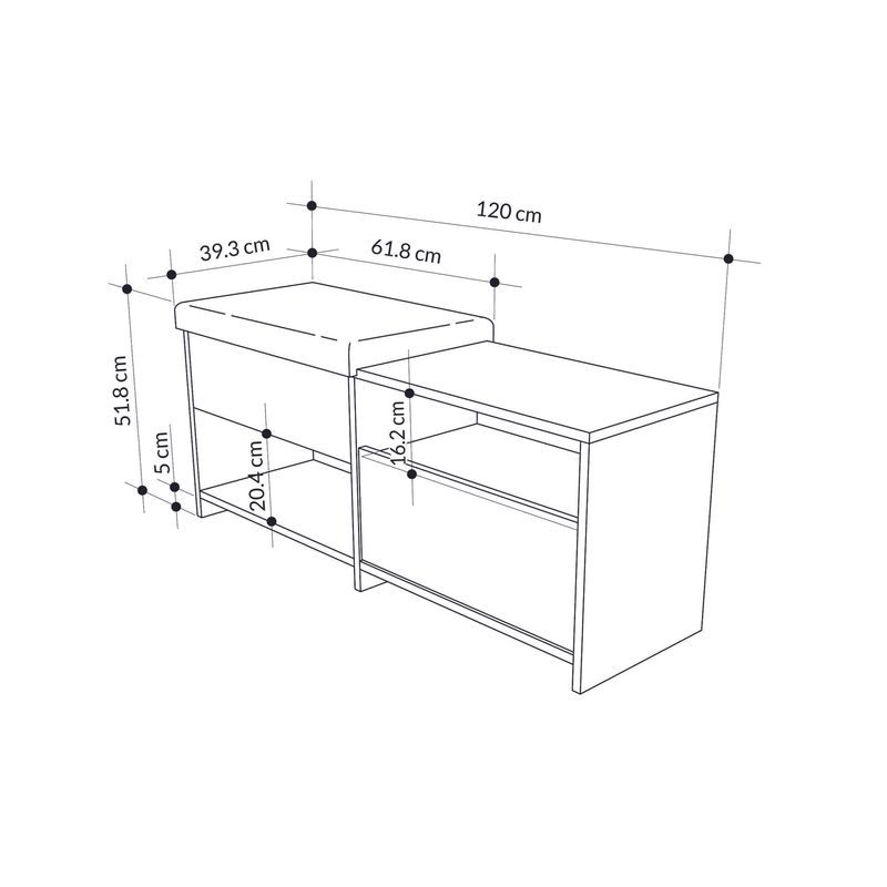 Casa si Gradina - Mobilier - Dulapuri si sifoniere - Dulapuri pantofi - Dulap pantofi, Hanah Home, pal melaminat, alb, 120.3x40.5x51 cm - Infinity.ro