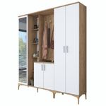Casa si Gradina - Mobilier - Organizare si depozitare - Cuiere - Cuier, Hanah Home, pal melaminat, nuc si alb, 180x37.5x198.6 cm - Infinity.ro