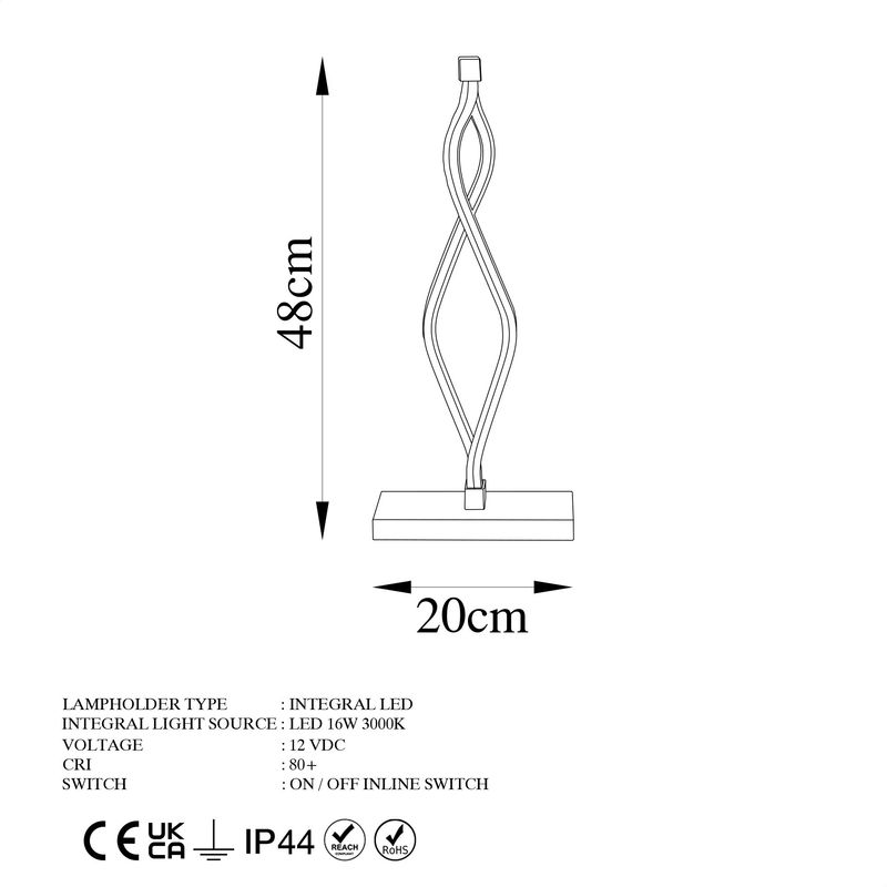 Casa si Gradina - Corpuri si surse de iluminat - Veioze si lampi - Veioze - Veioza, Opviq, metal, negru, 20x12x48 cm - Infinity.ro