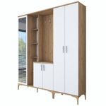 Casa si Gradina - Mobilier - Organizare si depozitare - Cuiere - Cuier, Hanah Home, pal melaminat, nuc si alb, 180x37.5x198.6 cm - Infinity.ro