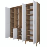 Casa si Gradina - Mobilier - Organizare si depozitare - Cuiere - Cuier, Hanah Home, pal melaminat, nuc si alb, 180x37.5x198.6 cm - Infinity.ro