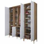 Casa si Gradina - Mobilier - Organizare si depozitare - Cuiere - Cuier, Hanah Home, pal melaminat, nuc si alb, 180x37.5x198.6 cm - Infinity.ro