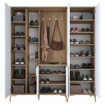 Casa si Gradina - Mobilier - Organizare si depozitare - Cuiere - Cuier, Hanah Home, pal melaminat, nuc si alb, 180x37.5x198.6 cm - Infinity.ro