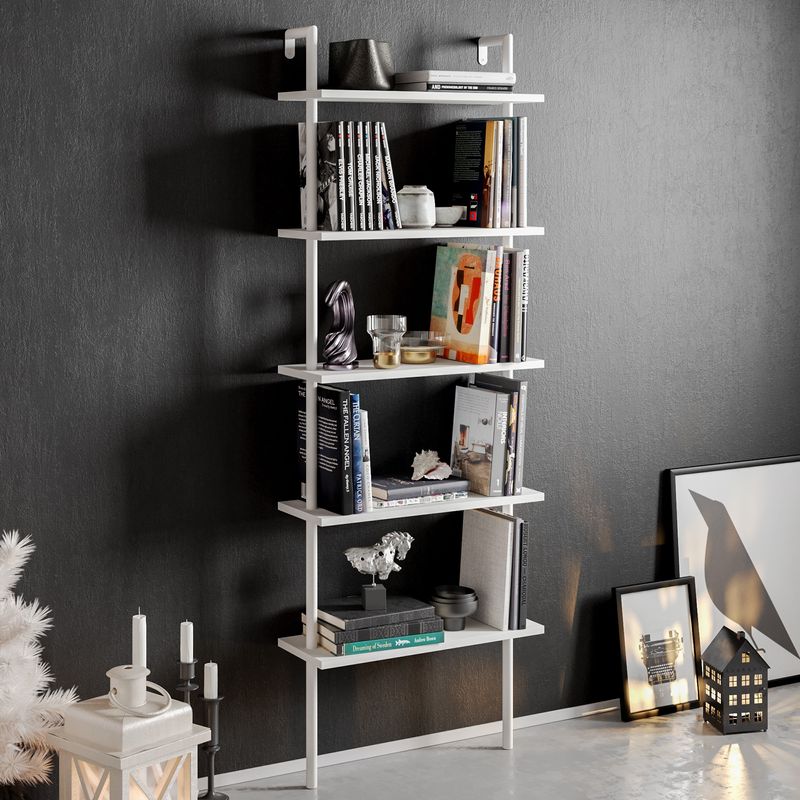 Casa si Gradina - Mobilier - Biblioteci si rafturi - Biblioteci - Biblioteca, Hanah Home, pal melaminat, alb, 60x22x174 cm, 541HDL1305 - Infinity.ro