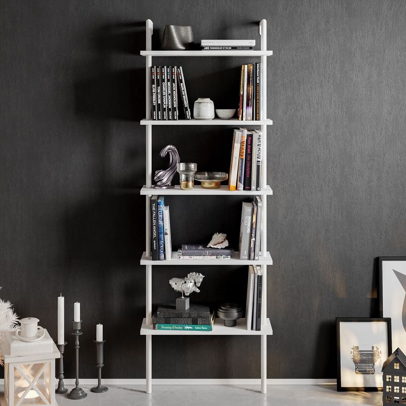 Casa si Gradina - Mobilier - Biblioteci si rafturi - Biblioteci - Biblioteca, Hanah Home, pal melaminat, alb, 60x22x174 cm, 541HDL1305 - Infinity.ro