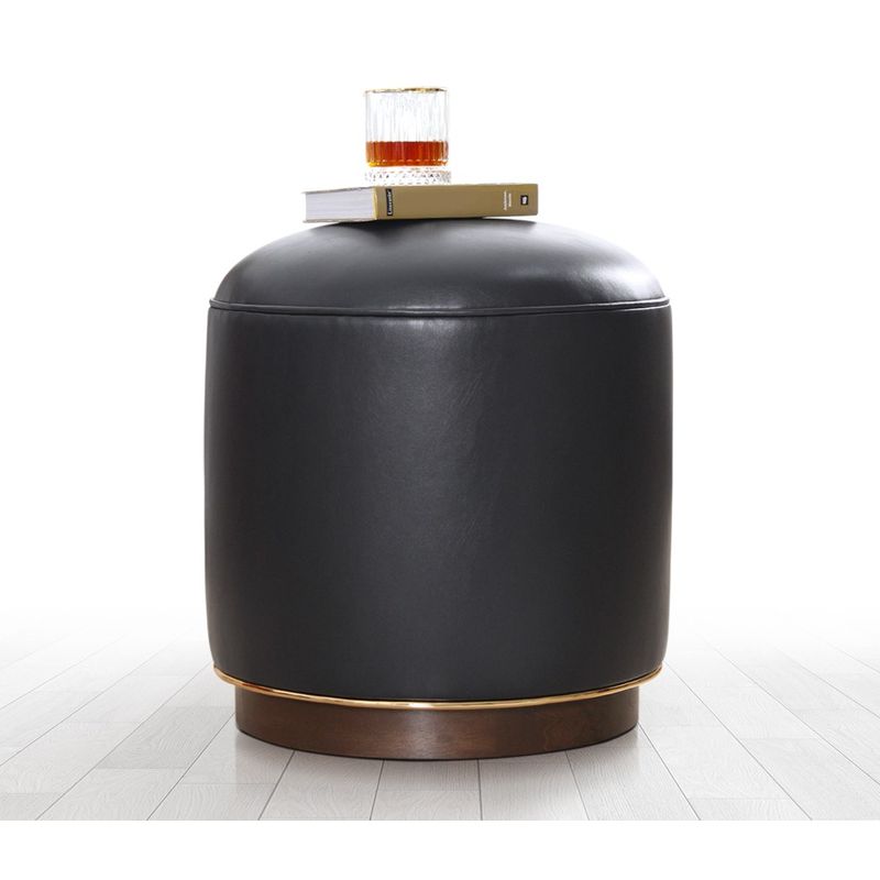 Casa si Gradina - Mobilier - Scaune si fotolii - Tabureti - Taburet, Hanah Home, piele ecologica, antracit, 45x45x47 cm - Infinity.ro