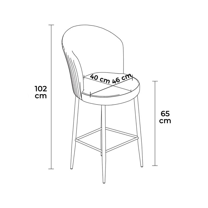 Casa si Gradina - Mobilier - Scaune si fotolii - Tabureti - Set taburete bar, Hanah Home, metal, negru crom, 46x40x102 cm, 2 bucati - Infinity.ro