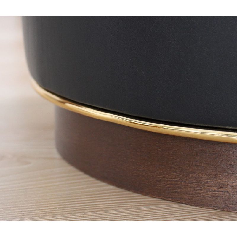 Casa si Gradina - Mobilier - Scaune si fotolii - Tabureti - Taburet, Hanah Home, piele ecologica, antracit, 45x45x47 cm - Infinity.ro