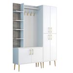 Casa si Gradina - Mobilier - Organizare si depozitare - Cuiere - Cuier, Hanah Home, panou din particule cu melamina, alb auriu, 150x35x202 cm - Infinity.ro