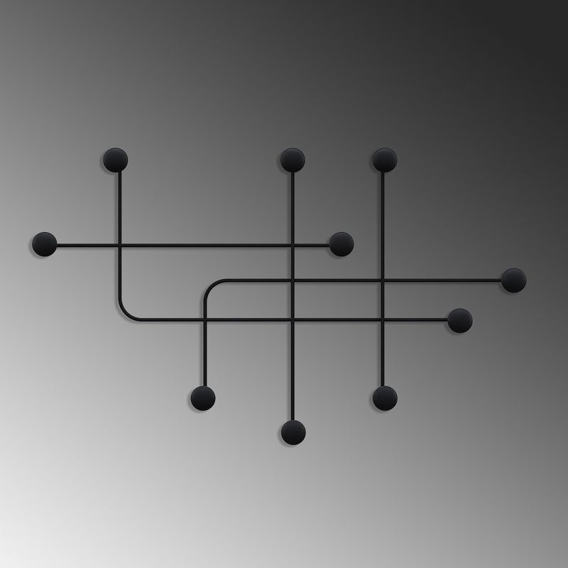 Casa si Gradina - Mobilier - Organizare si depozitare - Cuiere - Cuiere, Wallxpert, metal, negru, 107x64x10 cm - Infinity.ro