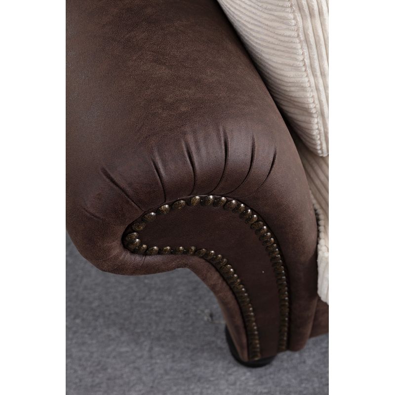 Casa si Gradina - Mobilier - Canapele si coltare - Canapele - Canapea 3 locuri, Atelier Del Sofa, lemn fag si pal, maro si alb, 275x110x76 cm - Infinity.ro